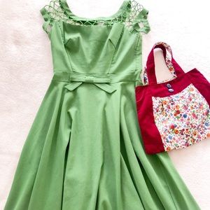 Handmade floral shoulder purse with corduroy trim